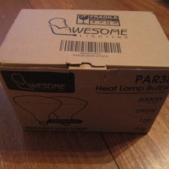 250W Chicken Heat Lamp Bulbs, PAR38 Heat Lamp for Chicks Infrared Reflector Red - Picture 2 of 2